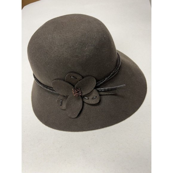 John Callanan Legacy 100% Wool One Size Brown Flower Felt Hat - Picture 1 of 8